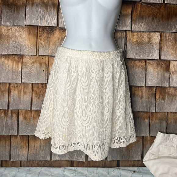 Monteau Women’s Lace Tulle Skirt Cream Size S - Picture 4 of 9